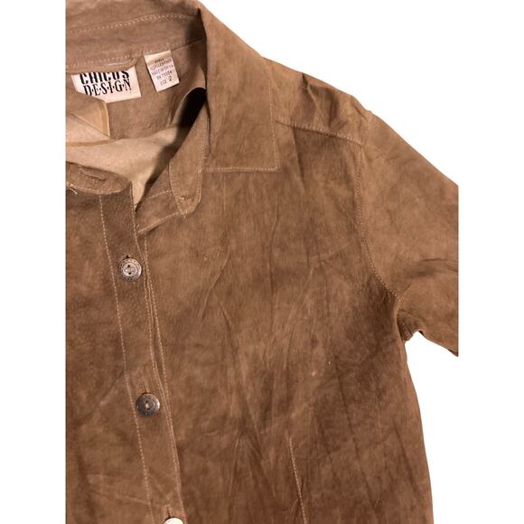 Chico’s Women’s Small Genuine Suede Leather Shirt Jacket Boho Western Shacket - Picture 4 of 5